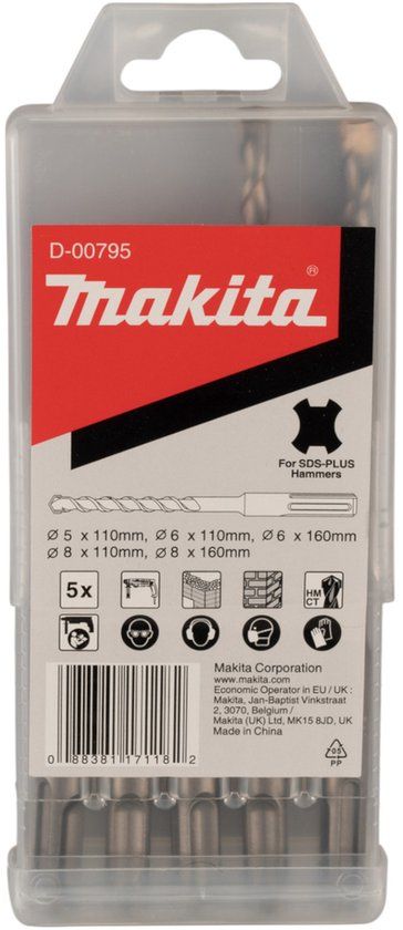Makita D-00795 B2S: Betonboorset SDS-Plus 5-delig