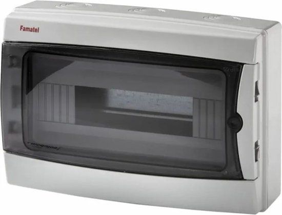 Famatel Acqua waterdichte zekeringkast 1-rij 12 modules IP65 - 3912-T