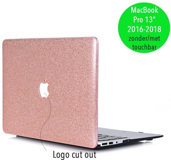 Lunso - hardcase hoes - MacBook Pro Retina 13 inch 2016-2018 - glitter roze