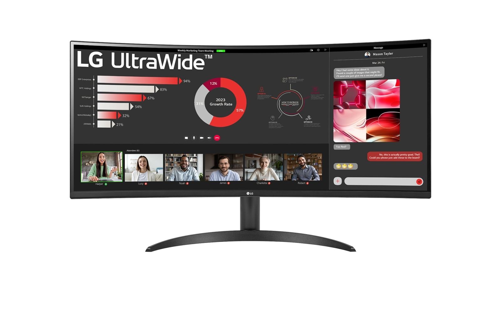 LG 34WR50QC 34" UltraWide QHD Curved Monitor - 100Hz, sRGB 99%