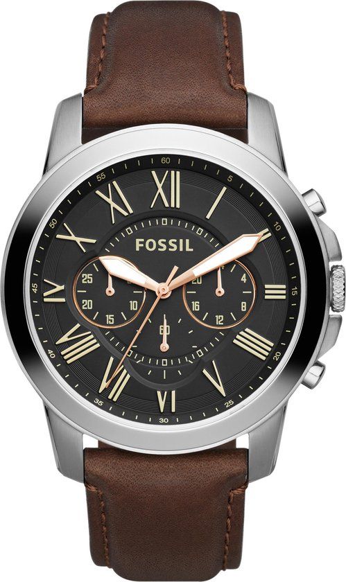Fossil Grant FS4813 Herenhorloge 44 mm - Zilverkleurig