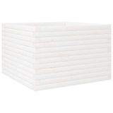 VidaXL Plantenbak 70x70x46 cm massief grenenhout wit