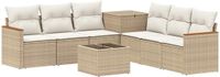 vidaXL Bankstel 2 zitplaatsen Beige en Crèmewit Polyrattan en Staal