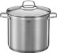 Casserole sans marque - Marmite 8 litres acier inoxydable 18/10 compatible induction lavable au lave-vaisselle avec indication de mesure interne