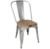 Bolero Bistro Gegalvaniseerd Stalen Stoelen Met Houten Zitting (4 Stuks)