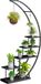 Ibenzoa® Élégant support de plantes en métal avec design en demi-lune et cinq niveaux pour intérieur et extérieur