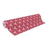 Clairefontaine 201889C - Rol cadeaupapier - 50x0,70m - Dennenbomen, Paarden, Rood, Kerst