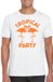 Bellatio Decorations Tropical party T-shirt heren - met glitters - wit/oranje - carnaval/themafeest S