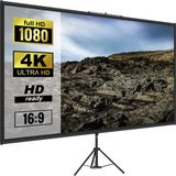 Vevor Projectiescherm 228,6cm Projectorscherm 4K HD Projector Screen van Polyester en Aluminiumlegering met Verstelbaar Aluminium Statief en 160 Graden Kijkhoek voor Thuisbioscoop, Vergaderruimte, enz