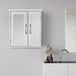 Teamson Home Houten Badkamer Spiegelwand Medicijnkast Opslag Met Spiegel & Verstelbare Planken Wit EHF-F0008