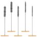 Jeu de brosses de forage - 5 pièces - 8 mm à 25 mm - Brosse de nettoyage de tuyau avec poignée en T