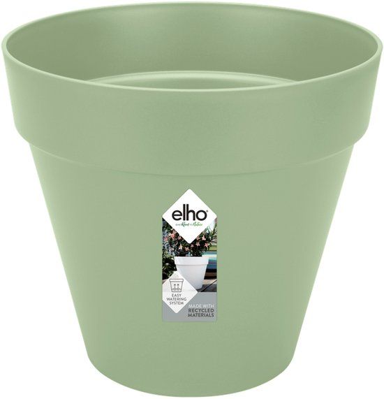 Elho Loft Urban Rond 25 - Bloempot voor Buiten - Ø 24.5 x H 22.0 cm - Pistachegroen