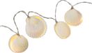 Merkloos Terras/tuin LED lichtsnoeren met schelpen warm wit 1 meter binnen feestverlichting