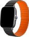 Strap-it Bracelet de montre connectée en silicone - Convient pour Xiaomi Amazfit GTS 2 - Magnétique - Noir/Orange