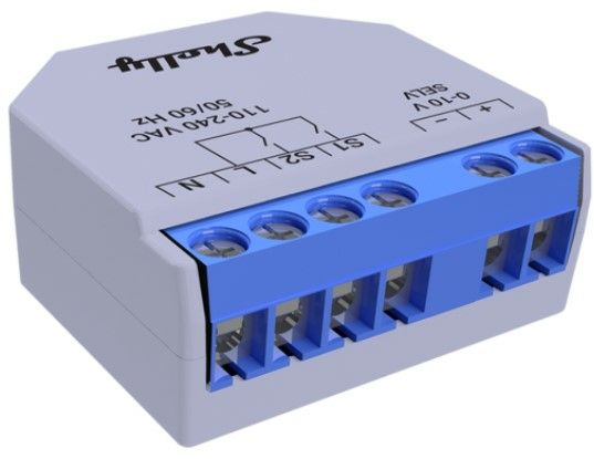 Shelly Plus 0-10V Ingebouwde Dimmer - Blauw/Grijs - WiFi