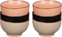 Vivalto Artesania Cerd Kommetjes/serveer schaaltjes - 6x stuks - Mistique - Keramiek - 14 cm - Roze