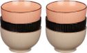 Vivalto Artesania Cerd Kommetjes/serveer schaaltjes - 6x stuks - Mistique - Keramiek - 14 cm - Roze