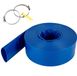 Latios Tuyau d'évacuation - Tuyau de refoulement plat tissé en PVC - Diamètre 5 cm - Longueur 32 m - Incluant colliers de serrage - Résistant aux intempéries et aux fissures - Pour piscine et évacuation d'eau - Bleu
