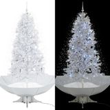 vidaXL Sapin de Noël enneigé avec pied parapluie 190 cm blanc