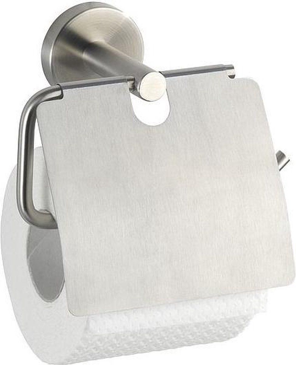 WENKO toiletrolhouder 15 x 13,5 cm RVS matzilver