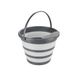 Opvouwbare emmer met zeef, ruimtebesparende emmer voor het reinigen van het huis met handvat, van polypropyleen, 31,5 x 5-24 x 33 cm, 10 l, grijs