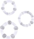 CHISA GK Power - Beaded Cockringen Set - 3 stuks - Transparant