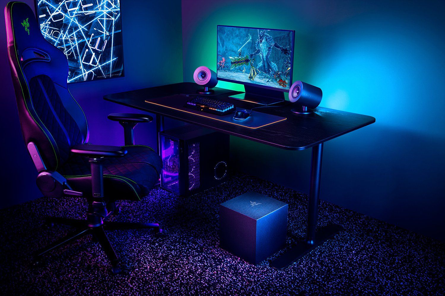 Razer Nommo V2 - 2.1 PC Speakers - Black - Wired & Wireless