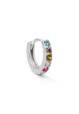 SINGULARU - Losse Oorbel Hoepel Cleo M. 925 sterling zilver met rodium plating. Congo-sluiting. Sieraden voor vrouwen