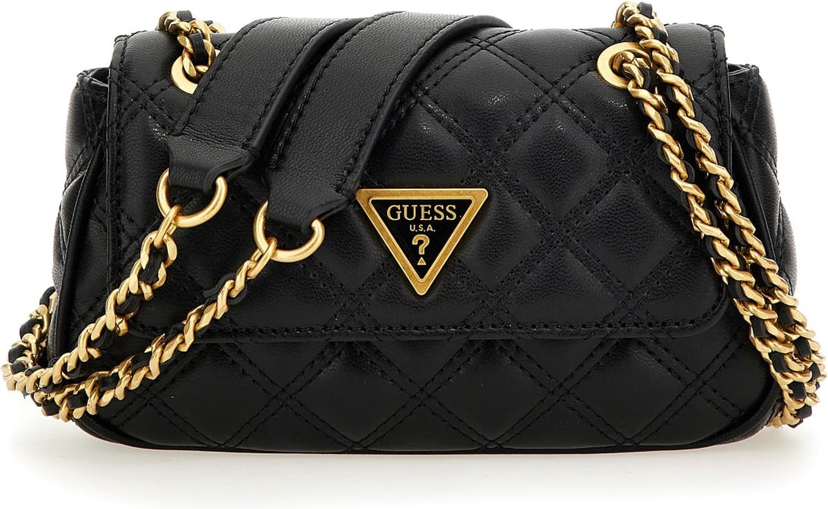 Guess Giully Mini cnvrtble Xbody Flap Dames Crossbodytas - Zwart