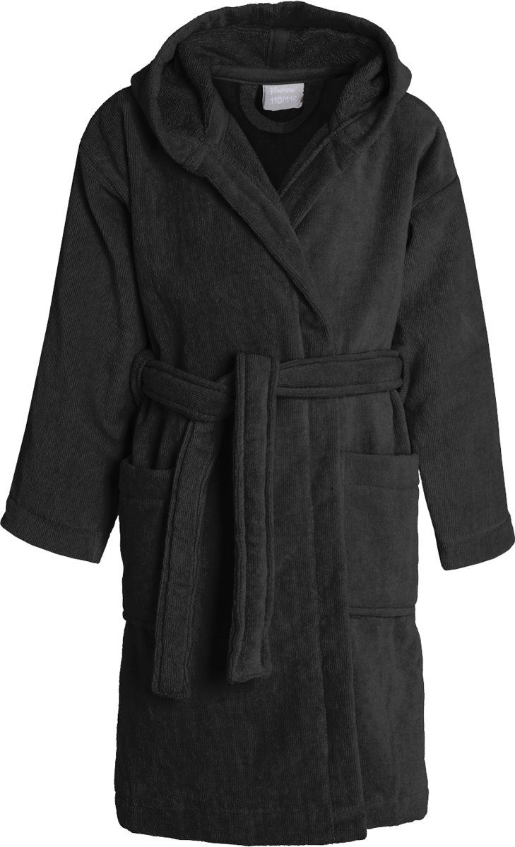 Seahorse Pure Kinderbadjas - Black - 134/140