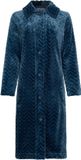 Pastunette - Badjas - Nordic Bloom - Fleece - Donkerblauw - Doorknoop sluiting - Maat 2XL