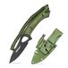 TONIFE Explorer 8Cr14MoV Blade Multifunctioneel overlevingsmes, glasvezel versterkt met nylon handvat voor EDC-messen (groen + titanium zwart)