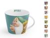 Home Nani Hashtag Set 12 kopjes porselein, CC270, kleurrijke en vrolijke mokken, meerkleurig