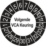 Merkloos / Sans marque Ricard Keuringsstickers Volgende VCA Keuring 2027 | 50 stuks, Ø 35 mm | Buiten Zwart