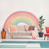 Ambiance Sticker Voorgelijmd vliesbehang met gigantische muurschilderingen - REGENBOOG PASTEL DESIGN - 75x60cm
