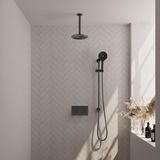 Brauer Gunmetal Edition Thermostatische Regendoucheset Inbouw - Hoofddouche 20 cm - Met Drukknoppen - Handdouche 3 Standen - Doucheslang - Geintegreerde Glijstang - Gunmetal