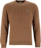 Lacoste Herentrui Katoen - Ronde Hals - Lichtbruin - Maat XL