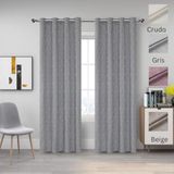 Miracle Home. 2 elegante gordijnen met ringen voor woonkamer en slaapkamer, hibiscus, 300 cm (breedte) x 260 cm (hoogte), ecru