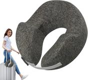 Merkloos / Sans marque Wan GmbH Nekkussen - Reiskussen U-vorm - Comfortabel Reizen - Traagschuim Ondersteuning - 26x26x12cm - Grijs