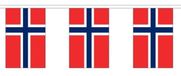 Merkloos / Sans marque Noorwegen vlaggetjes vlaggenlijn - 2x - 300 cm - polyester stof - binnen en buiten - landen versiering