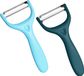 Économe - Set de 2 - Acier inoxydable - Lavable au lave-vaisselle - Vert et Bleu