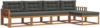 vidaXL Acacia Hout Bank Loungeset 5-Zits Natuurlijk en Antraciet
