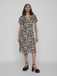 VILA Jurk VILOVIE Korte Mouwen V-hals Panterprint Polyester 36