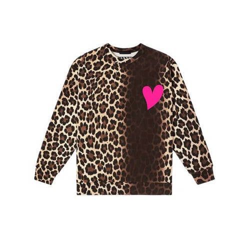 Pinned by K Curve K Curve sweater met panterprint bruin