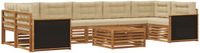 vidaXL Bankset voor buiten, 8-delig, naturel en beige