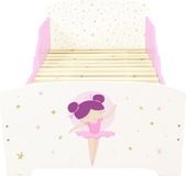 Ballerina Peuter Bed - 70 x 140cm - Roze/Wit - Inclusief lattenbodem