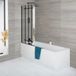 Exton Baignoire 160cm x 70cm avec Panneau Avant Blanc et Paroi de Baignoire Pliante Noire