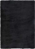 vidaXL Hoogpolig vloerkleed NAVARRA 160x230 cm polyester zwart