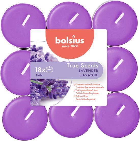Bolsius True Scents Theelichten Lavendel - 18 stuks