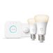 Philips Hue White Kit d'éclairage intelligent Bluetooth/Zigbee 9,5 W E27 Blanc doux 1100 lm (2 pièces)